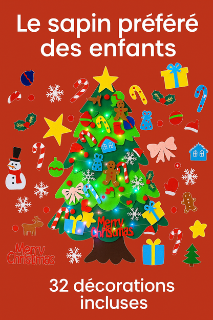 🎅 Câlinou - Sapin de Noël en Feutrine – Jeu de Décoration pour Enfants