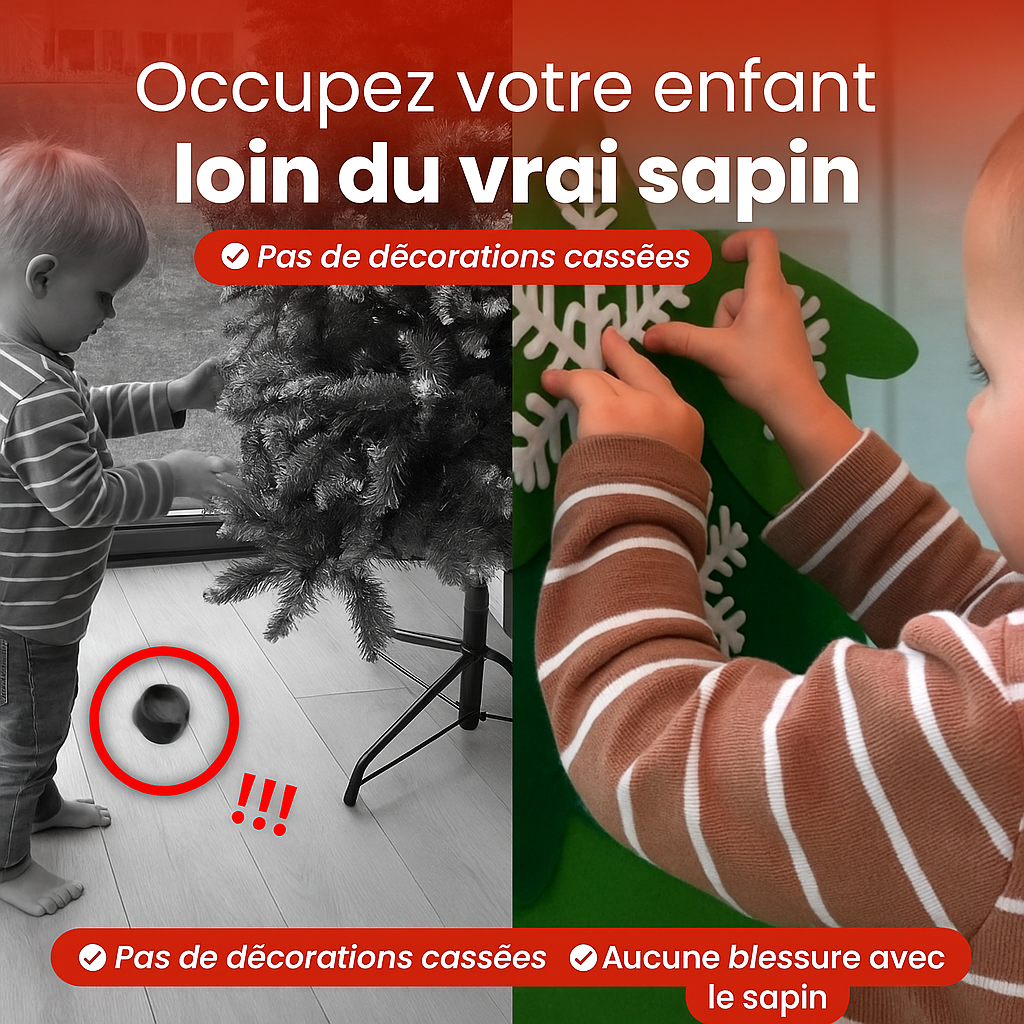 🎅 Câlinou - Sapin de Noël en Feutrine – Jeu de Décoration pour Enfants