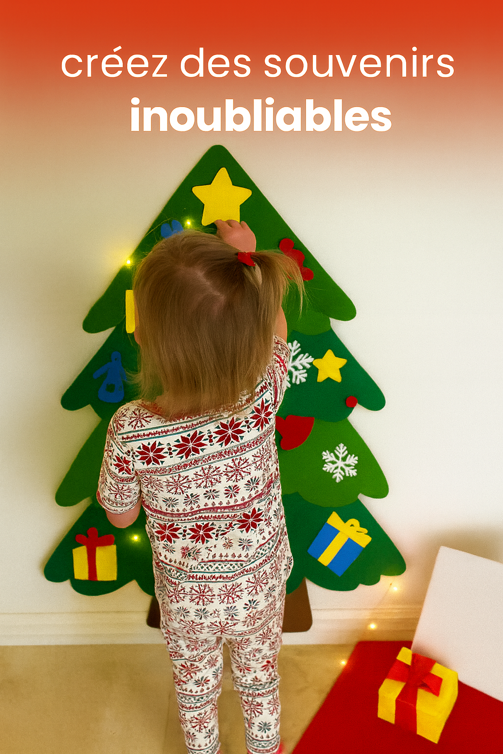 🎅 Câlinou - Sapin de Noël en Feutrine – Jeu de Décoration pour Enfants